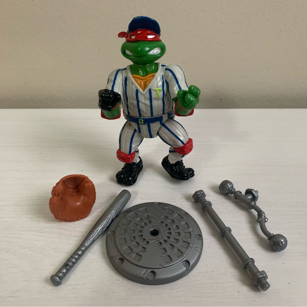 Vintage 1991 TMNT Raph Raphael Figure w/Accessories Grand Slammin’ Playmates - Picture 1 of 9
